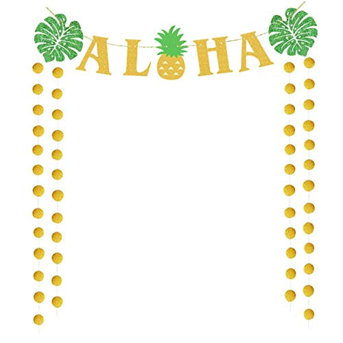 Glitter Hawaiian Aloha Party Decorations Large Gold Glittery Aloha Banner Luau Party Supplies Favors for Tropical Beach Pool Summer Flamingo Party Decoration Glitter Hawaiian Aloha Party Decorations Large Gold Glittery Aloha Banner Luau Party Supplies Favors for Tropical Beach Pool Summer Flamingo Party Decoration