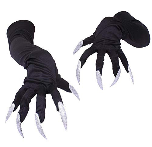 Gloves Nails Halloween Party Masquerade Gloves Halloween Costume Gloves Attached Long Fingernails