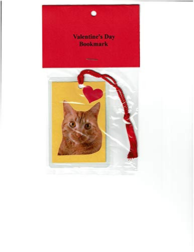 Cat Orange Tiger Valentine Bookmark and Greeting Card