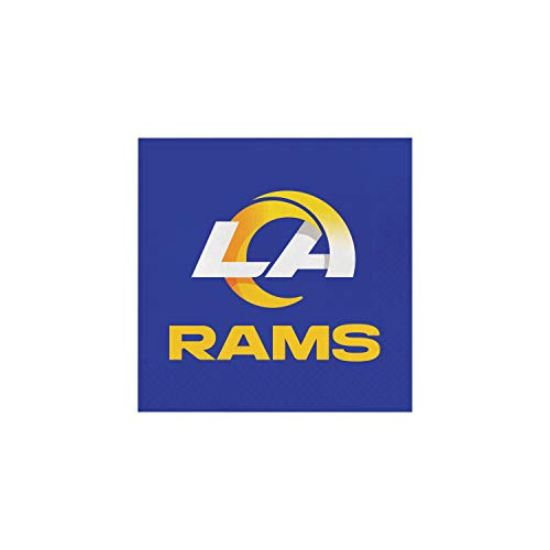 Creative Converting Los Angeles Rams Napkins- 6.5inch square- Blue and School Bus Yellow