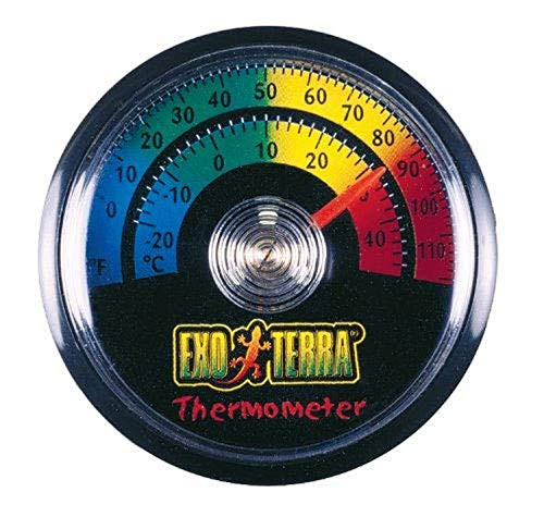 Exo Terra Thermometer for Reptile Terrarium- Celsius and Fahrenheit Thermometer- PT2465