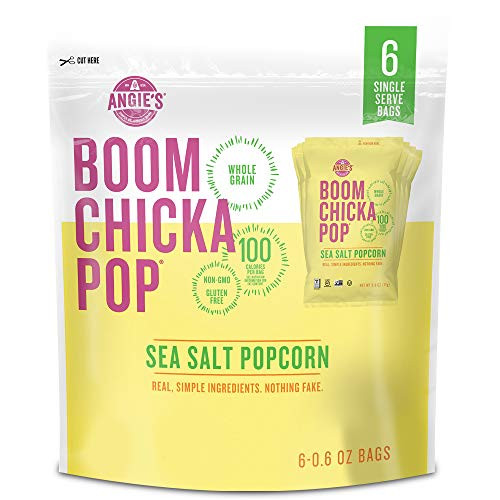 Angie's BOOMCHICKAPOP Sea Salt Popcorn- 0.6 oz. 6-Count