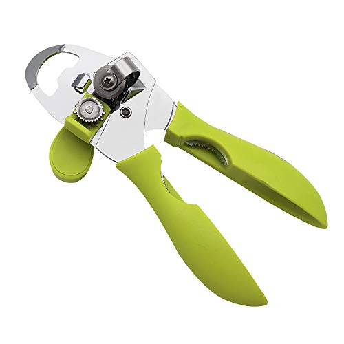 MorNon Can Opener 4-in-1 Manual Can Opener hand held with Comfort Grips Smooth Edge-Ultra Sharp Cutting Tools - Stainless Steel Bottle Opener 2 Spare Blades- Green MorNon Can Opener 4-in-1 Manual Can Opener hand held with Comfort Grips Smooth Edge-Ultra Sharp Cutting Tools - Stainless Steel Bottle Opener 2 Spare Blades- Green