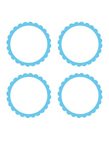 amscan 5 Sheets Lovely Scalloped Party Labels- 2inch- Caribbean Blue