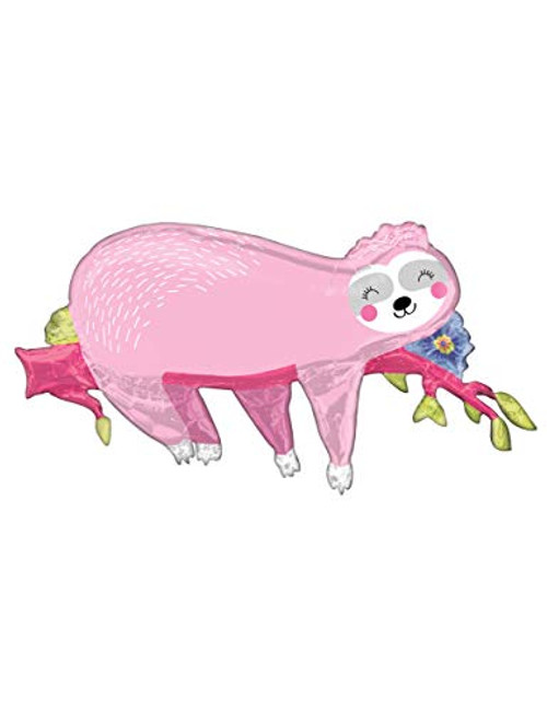 Mayflower Products Pink Sloth 37inch Jumbo Shaped Foil Balloon Mayflower Products Pink Sloth 37inch Jumbo Shaped Foil Balloon