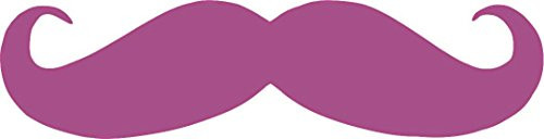StickerTalk Purple Mustache Vinyl Sticker- 3.5 inches by 1 inch