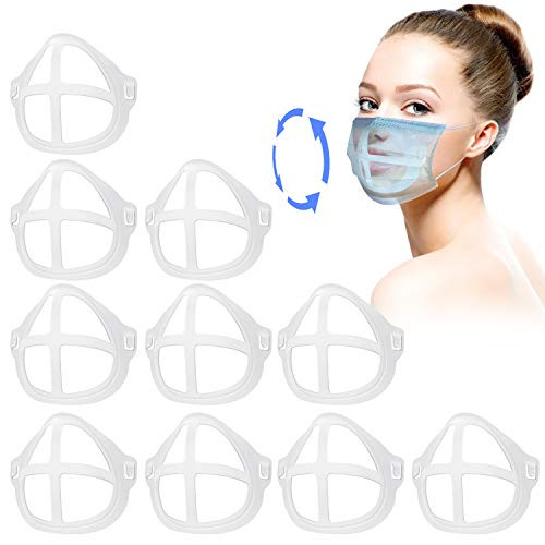 3D Face Mask Bracket Internal Support Frame-Soft Silicone Breathable Face Inner Support Bracket-Reusable Face Lipstick Protector-Create a Larger Breathing Space?10pcs