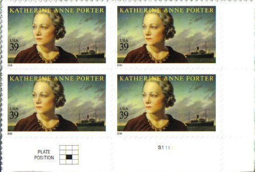 KATHERINE ANNE PORTER ~ AUTHOR 4030 Plate Block of 4 x 39 US Postage Stamps KATHERINE ANNE PORTER ~ AUTHOR 4030 Plate Block of 4 x 39 US Postage Stamps