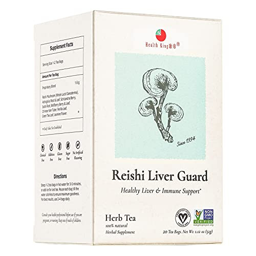 Health King Reishi Liver Guard Herb Tea- Teabags- 20 Count Box