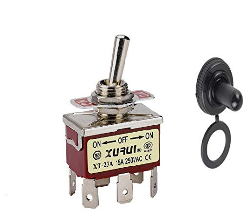 FULL THROTTLE - Heavy Duty DPDT Momentary -ON--Off--ON- Toggle Switch 20A 125V- 15A 250V Spade Terminals -23AF-