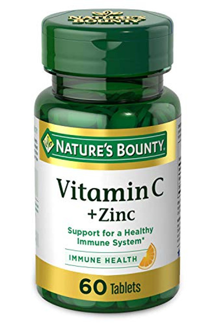 Vitamin C Plus Zinc by Nature's Bounty- Vitamin Supplement- Supports Immune Health- 60 mg- 60 Tablets