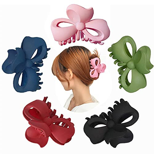 5 Pack Hair Claw Clips for Thick Hair Big Hair Clips for Women Girls Strong Hold Hair Clips for Thick and Thin Hair 5 Color Available 5 Pack Hair Claw Clips for Thick Hair Big Hair Clips for Women Girls Strong Hold Hair Clips for Thick and Thin Hair 5 Color Available