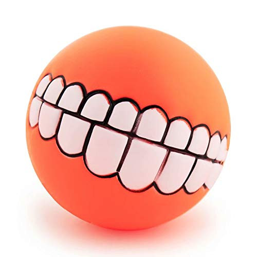 RICISUNG Dogs Play Fetching Toys PVC Chew Sound Puppy Cat Interactive Ball Teeth Toy Funny Cute Pets Dog Orange