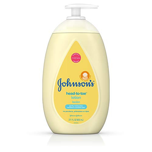 Johnson's Head-to-Toe Moisturizing Baby Body Lotion for Sensitive Skin- Hypoallergenic and Paraben-- Phthalate- and Dye-Free Baby Skin Care- 27.1 fl. oz