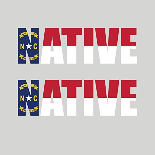 Two Pack North Carolina Native Sticker Vinyl Decal Sticker NC Pride Made in USA