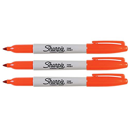 Sharpie Permanent Markers- Fine Point- 3-Count -Orange-