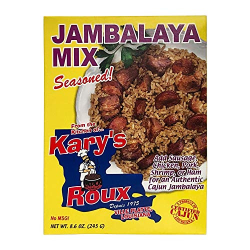 Karys Roux Seasoned Jambalaya Mix | 1-Pack | Certified Cajun | Product of Louisiana | 8.6 oz Box Karys Roux Seasoned Jambalaya Mix | 1-Pack | Certified Cajun | Product of Louisiana | 8.6 oz Box