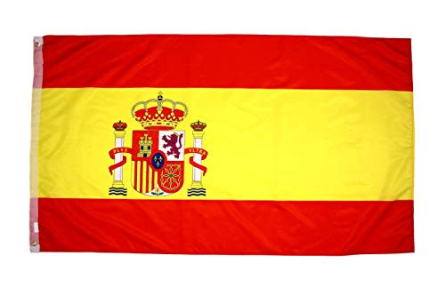Spanish Flag 3x5 Spain Flag - Flag of Spain 3x5 Foot Bandera De Espana Rojigaulda Spain Flag Spanish Flag Two Brass Grommets 100 percent Polyester Fabric and Double Stitched Edges Spanish Flag 3x5 Spain Flag - Flag of Spain 3x5 Foot Bandera De Espana Rojigaulda Spain Flag Spanish Flag Two Brass Grommets 100 percent Polyester Fabric and Double Stitched Edges