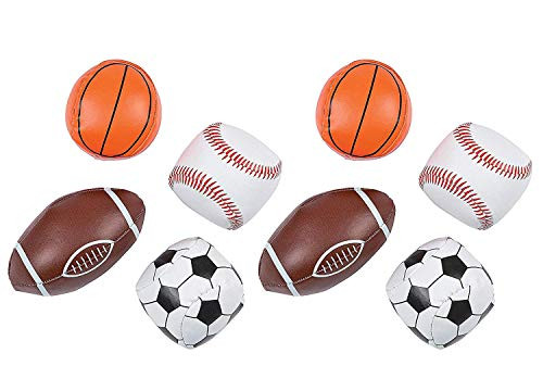 Vinyl Sport Balls - Pack of 8 - 1.75  3 Assorted Cool Fun Sports Mini Balls - for Kids Great Party Favors, Bag Stuffers, Toy, Fun, Gift, Prize, Piñata Fillers - by Kidsco