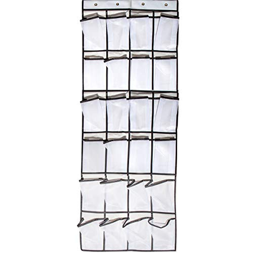 Over The Door Shoe Organizer -24 Large Mesh Pockets with 4 Hooks,600D Oxford Fabric Shoe Hanging Storage Organizer for Closet Shoes Storage (24 Pockets Door Shoe Organizer) Over The Door Shoe Organizer -24 Large Mesh Pockets with 4 Hooks,600D Oxford Fabric Shoe Hanging Storage Organizer for Closet Shoes Storage (24 Pockets Door Shoe Organizer)