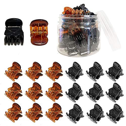 iFwevs Mini Hair Claw Clips for Girls and Women-48 Pcs Small Hair Clips Pins Clamps Tiny Plastic Jaw Clips Pins Clamps Tiny Plastic Jaw Clips with Transparent box?Brown/Black? iFwevs Mini Hair Claw Clips for Girls and Women-48 Pcs Small Hair Clips Pins Clamps Tiny Plastic Jaw Clips Pins Clamps Tiny Plastic Jaw Clips with Transparent box?Brown/Black?