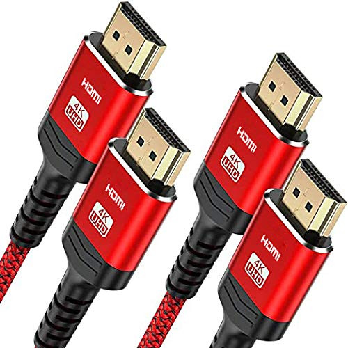 Highwings 4K HDMI Cable 3.3FT-2PACK-4KA60Hz- HDMI 2.0- 18Gbps-- 4K High Speed HDMI 2.0 Cable Braided HDMI Cord-4K HDR-Video 4K UHD 2160p-HD 1080p-3D HDCP 2.2 ARC-Compatible with 4K TV Blu-ray-Red Highwings 4K HDMI Cable 3.3FT-2PACK-4KA60Hz- HDMI 2.0- 18Gbps-- 4K High Speed HDMI 2.0 Cable Braided HDMI Cord-4K HDR-Video 4K UHD 2160p-HD 1080p-3D HDCP 2.2 ARC-Compatible with 4K TV Blu-ray-Red