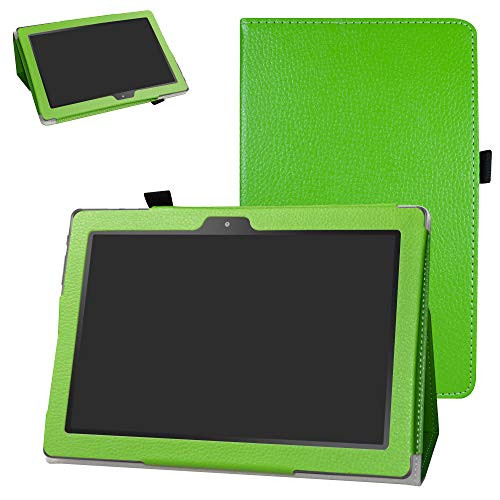 Digiland DL1016 /DL1018A Case,Bige PU Leather Folio 2-Folding Stand Cover for 10.1" Digiland DL1016 /DL1018A Tablet,Green