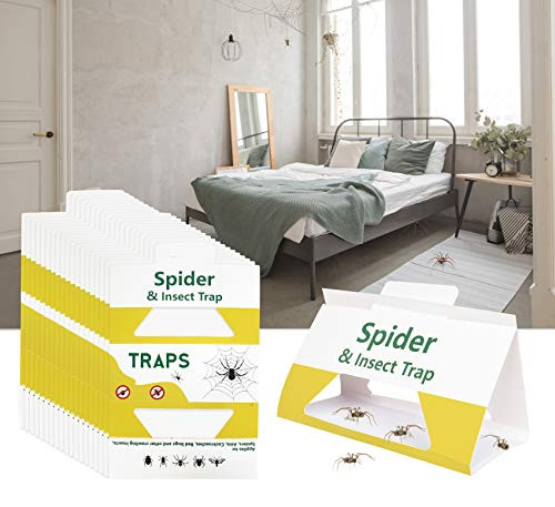 Stingmon 20 Pack Spider Trap- Pest  and  Insect Glue Boards Traps- Non-Toxic Eco Friendly- Kid and Pet Safe