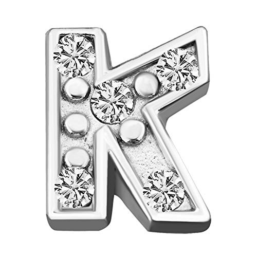 Q and Locket A-Z Initial Alphabet Letter Floating Charms for Glass Locket Necklace -K-