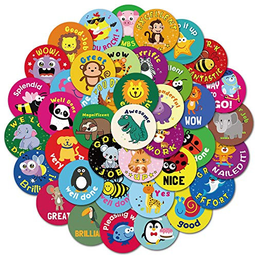 50PCS Cartoon Animal Reward Stickers for Teachers Kids-School Stickers on Sheets Reward Chart-Reward Motivational Stickers