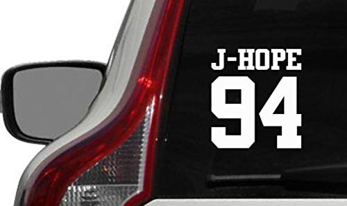 BTS JHope 94 Jersey Car Vinyl Sticker Decal Bumper Sticker for Auto Cars Trucks Windshield Custom Walls Windows Ipad MacBook Laptop Home and More -White-