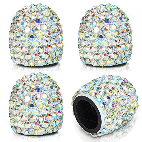 Otostar 4 Pack Bling Valve Stem Caps- Universal Tire Valve Caps Crystal Car Decoration Accessories for Vehicle Bicycle -AB-