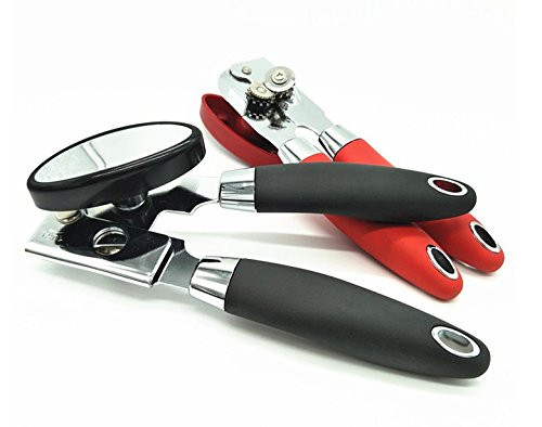 Can Opener, safety can opener M53,Durable Stainless Steel Can Opener,Make Smooth Edge with Stainless Steel Sharp Blade (Red)