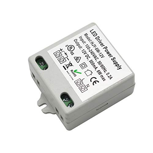 LED Transformer Driver Converter Power Supply AC100-240V to DC 12V 0.5A- 6W for LED Lighting Strip- Light Bulbs- G4- MR11- MR16