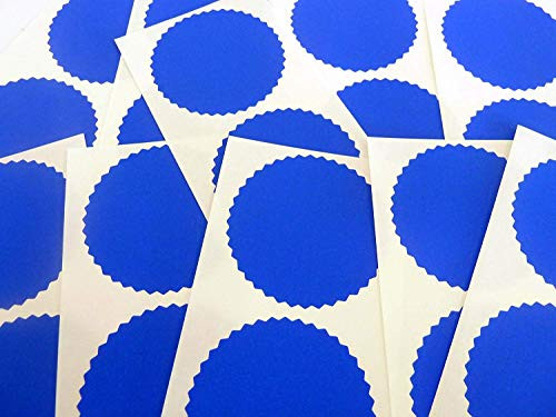 Minilabel Mini Sticker Pack- 50mm Serrated Edge - Royal - Certificate Wafer Company Seal Labels - Stickers For Embossing - Legal  and  Awards