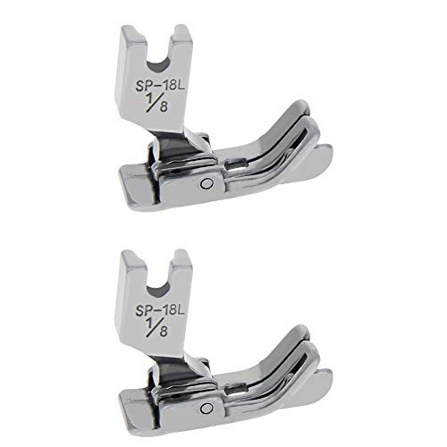 Othmro SP-18L Industrial Sewing Machine Hinged Presser Foot with Guide Silver 1/8inch -3mm- 2pcs