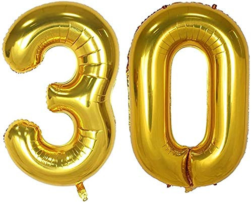EMAAN 42 inch Gold 30 Number Balloon Party Festival Decorations-30th Birthday Anniversary Jumbo Foil Helium Balloons Party Supplies -Gold- EMAAN 42 inch Gold 30 Number Balloon Party Festival Decorations-30th Birthday Anniversary Jumbo Foil Helium Balloons Party Supplies -Gold-
