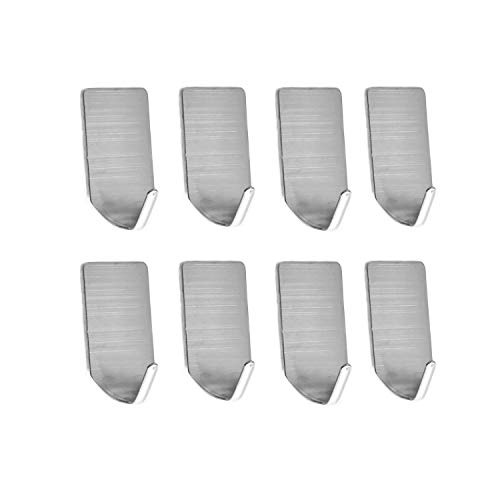 TOGU SUS 304 Stainless Steel Self Adhesive Hook Heavy Duty Wall Hooks Nail-Free Waterproof Stick On Bathroom Kitchen Door for Keys Hats Towel Coats- Brushed Finish-8pcs