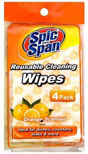 Spic And Span Reusable Cleaning Wipes- orange Scented 4 ea
