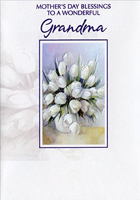 White Flowers in Purple Foil Frame- Grandma - Designer Greetings Mother's Day Card White Flowers in Purple Foil Frame- Grandma - Designer Greetings Mother's Day Card