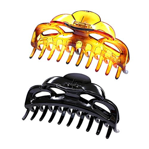 Frcolor Hair Claw Clip- Strong Hold Large Plastic Hair Clips Clamps Hair Grip Hairpin for Women and Girls Hair Barrettes For Thick Hair- 2Pack Frcolor Hair Claw Clip- Strong Hold Large Plastic Hair Clips Clamps Hair Grip Hairpin for Women and Girls Hair Barrettes For Thick Hair- 2Pack