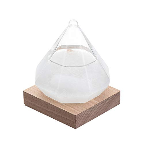 FOVIUPET Weather Storm Glass Bottle- Diamond Creative Stylish Weather Station Forecaster Barometer- Desktop Decoration Crafts of Choice -White-