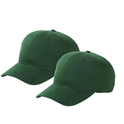 Marky G Apparel 6-Panel Brushed Twill Structured Cap -2 Pack-- Forest- OS