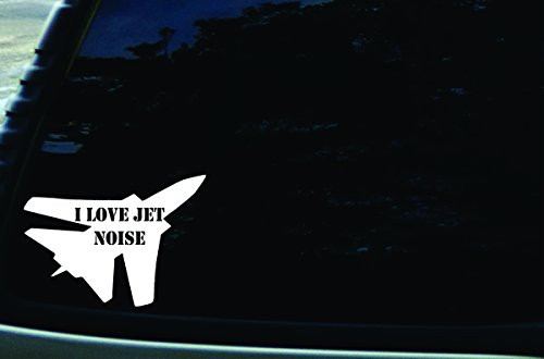 Southern Fried Decals 7inch X 5inch I Love Jet Noise Jet Vinyl DIE Cut Decal for Your Car- Truck- Laptop- Window