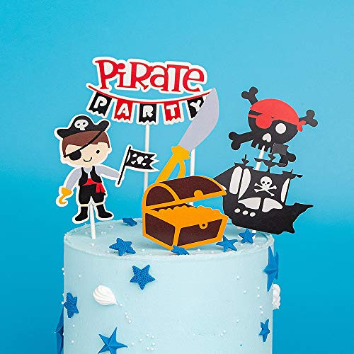 Eiveny Pirate Ship Happy Birthday Cake Topper-Ocean Sailing Yacht Boat Nautical Pirate Ship Theme Cake Cupcake Topper For Kids Party Decoration Props Eiveny Pirate Ship Happy Birthday Cake Topper-Ocean Sailing Yacht Boat Nautical Pirate Ship Theme Cake Cupcake Topper For Kids Party Decoration Props