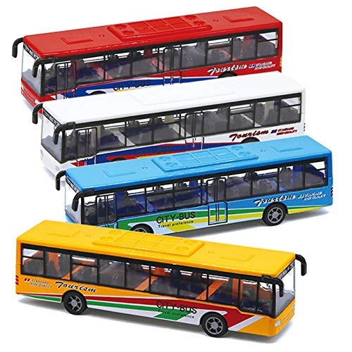 Alloy Mini Simulation Pull Back Car Bus Model Desktop Decor Kids Collectible Toy-Perfect Child Intellectual Toy Gift Set Random Color