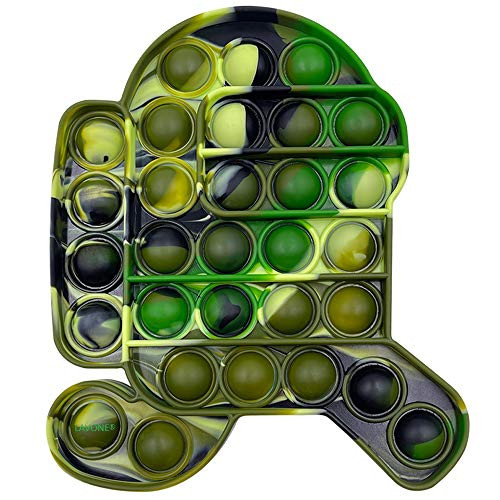 LAVONE Fidget Toys- Push Pop Bubble Fidget Sensory Toy- Push Pop Fidget Toy for Kids Adults- Silicone Stress Relief Toy - Runing Olive Drab