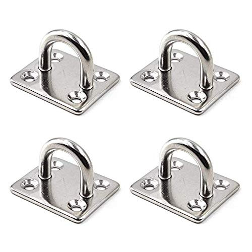 Eye Plate 1/4" 6mm 316 Stainless Steel Anchor Mount Great for Yoga Swings Hammocks/Boat Rigging/Marine Deck Hardware/Suspension Training Straps
