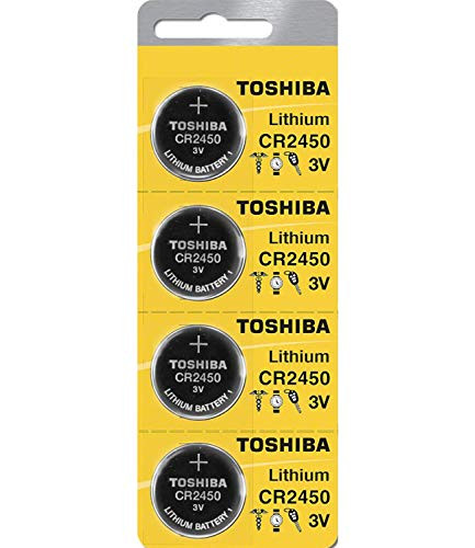 Toshiba CR2450 Battery 3V Lithium Coin Cell -4 Batteries-