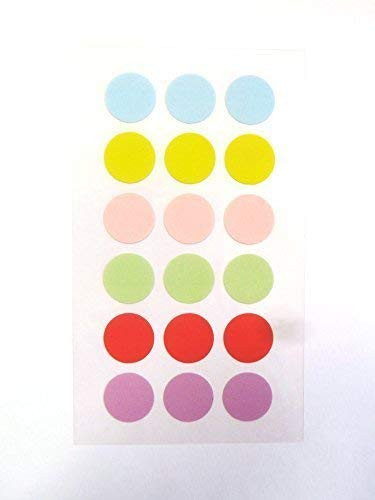 15mm Pastel Colored Stickers Round Dot Circular Sticky Labels Self-Adhesive Labels